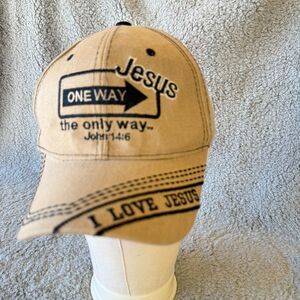 I Love Jesus Christ Way Truth Life Cap Hat Black Mens Adjustable Embroidered